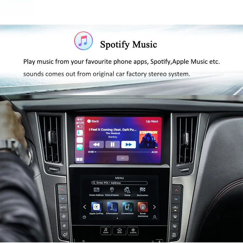 CarPlay Retrofit iOS15 AirPlay pour Infiniti Q50 Q60 Q70 QX50 Q50L Android Auto Apple Car Play Mirroring Système de navigation 