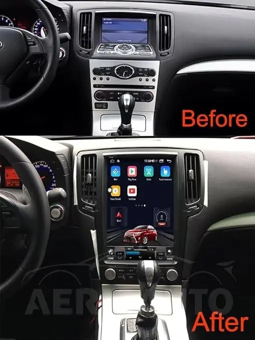 Android 13 12.1''For Infiniti G25 G35 G37 Q60S 2004-2015 Tesla Style Car Radio AERISAUTO for Apple Android screen and Android Auto Aerisauto
