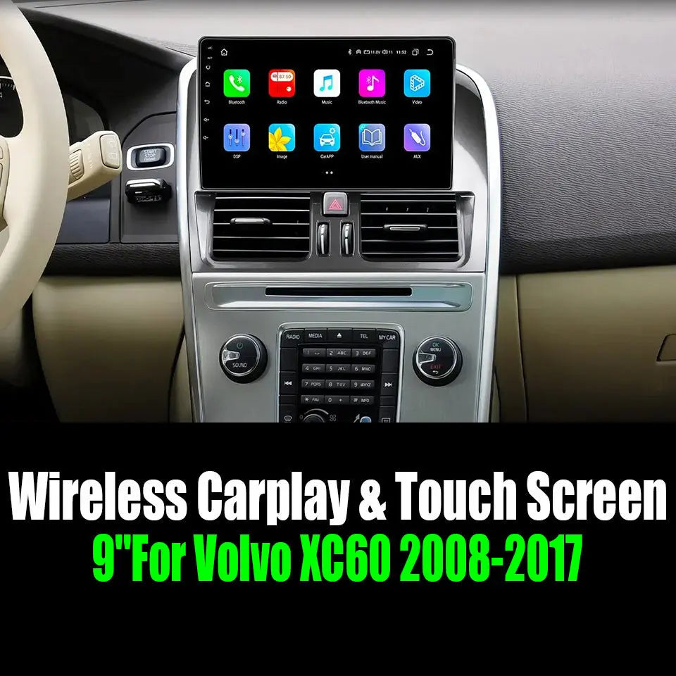 Android 13 9''For Volvo XC60 2008-2017 AERISAUTO for Apple Android screen and  Android Auto Aerisauto