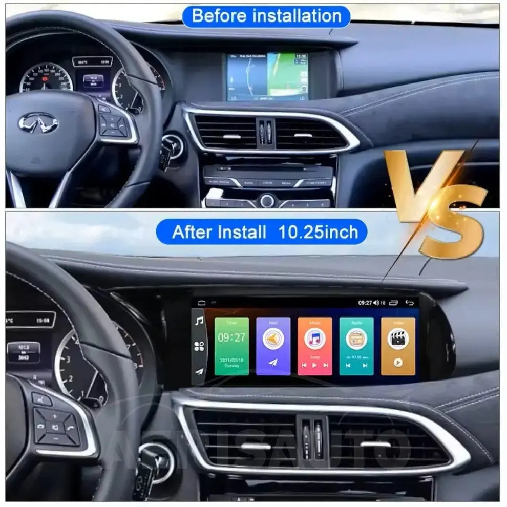 Android 14 10.25 "For Infiniti QX30 Q30 2015-2019 AERISAUTO for Apple Android screen and  Android Auto Aerisauto