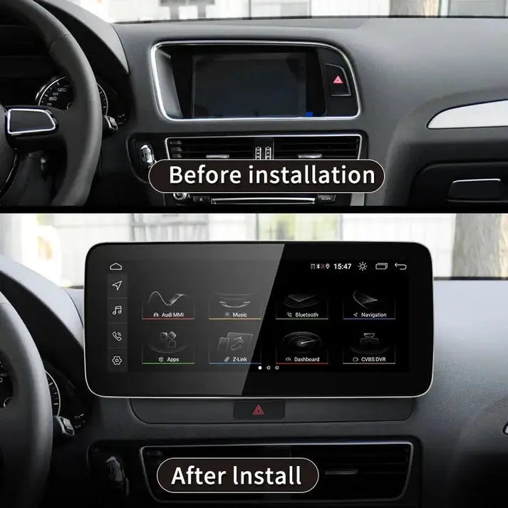 Android 14 12.3"For Audi Q5 2009-2017 AERISAUTO for Apple Android screen and  Android Auto Aerisauto