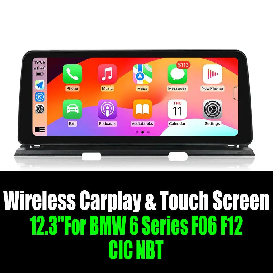 Android 14 12.3''For BMW 6 Series F06 F12 CIC NBT AERISAUTO for Apple Android screen and  Android Auto Aerisauto