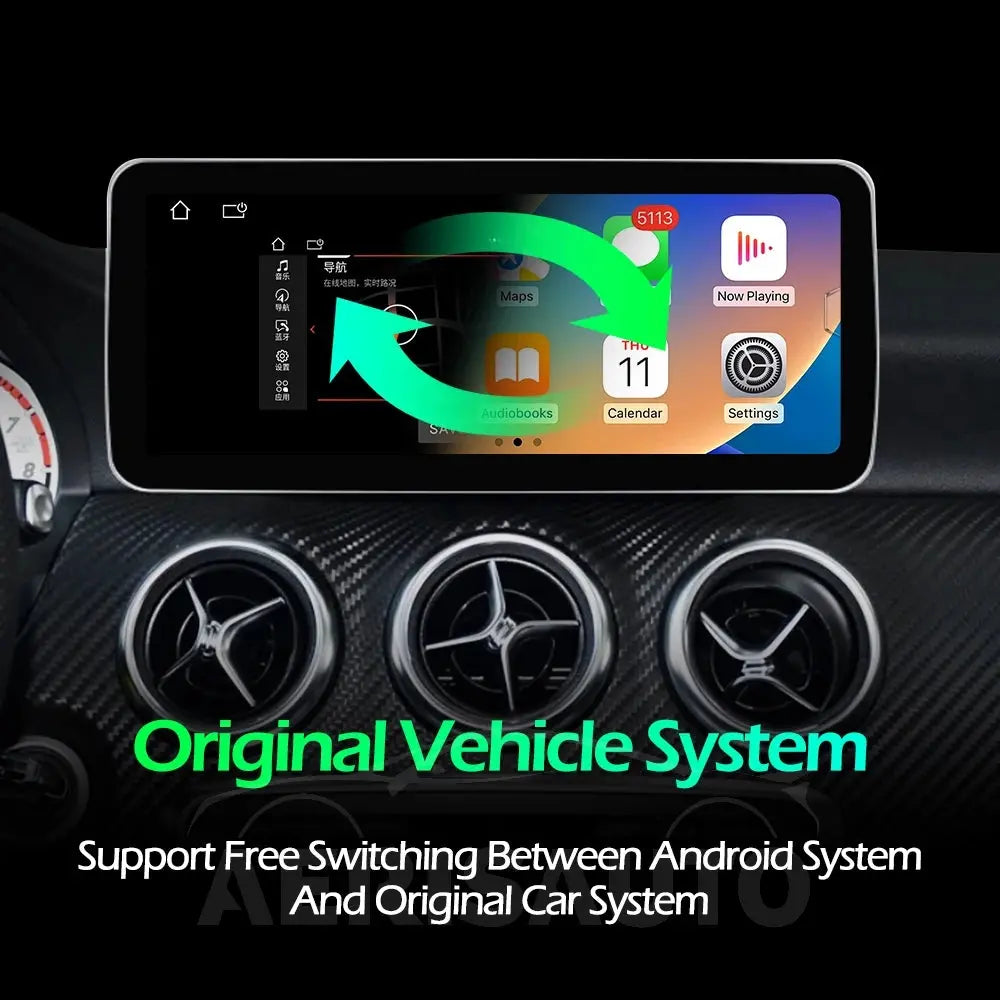 Android 14 12.3''For Mercedes Benz GLK Class X204 2009-2015 AERISAUTO for Apple Android screen and  Android Auto Aerisauto