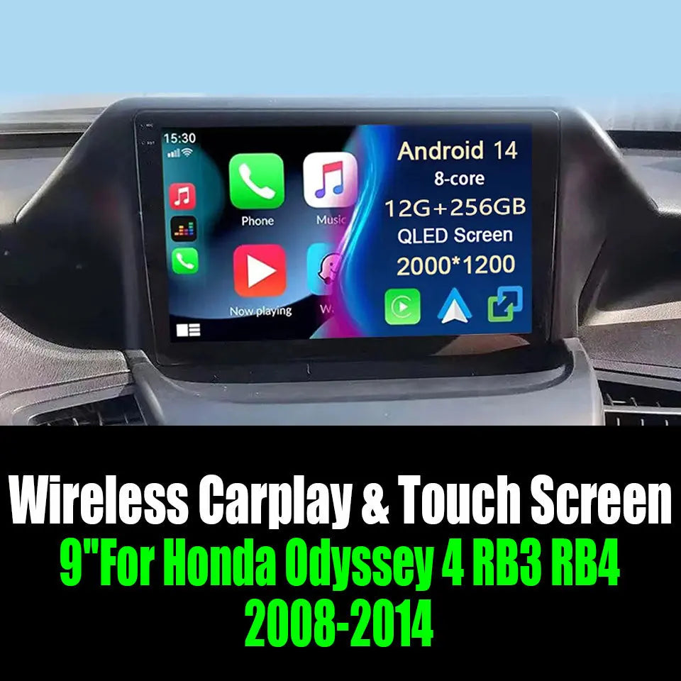 Android 14 9''For Honda Odyssey 4 RB3 RB4 2008-2014 AERISAUTO for Apple Android screen and  Android Auto Aerisauto