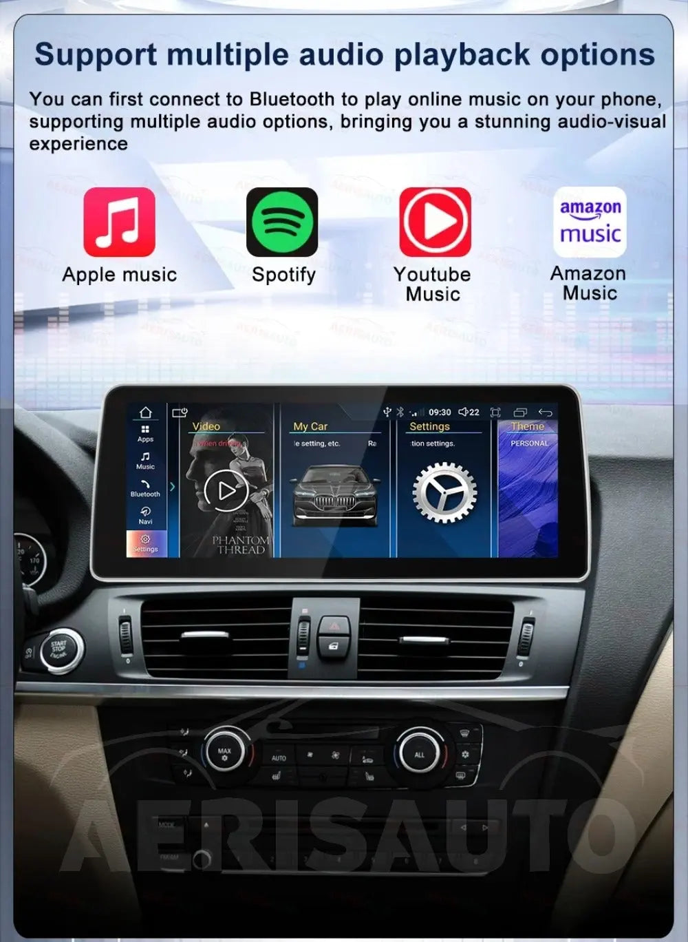 BMW X3 F25 / X4 F26 (2011-2016) 12.3-Inch Linux Car Multimedia Screen | 3s Fast Boot | Wireless CarPlay & Android Auto Aerisauto