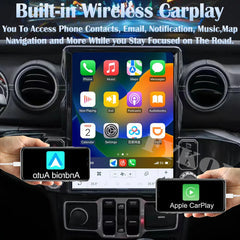 13.6"For Jeep Gladiator 2018-2021 Tesla Style Car Radio AERISAUTO for Apple Android screen and Android Auto