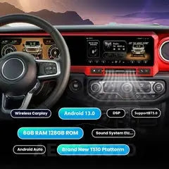 For Jeep Wrangler 2018-2024 Digital Dashboard Cluster Dual Screen Car Radio Strip Screen CarPlay Android Auto Speed Meter Screen Aerisauto