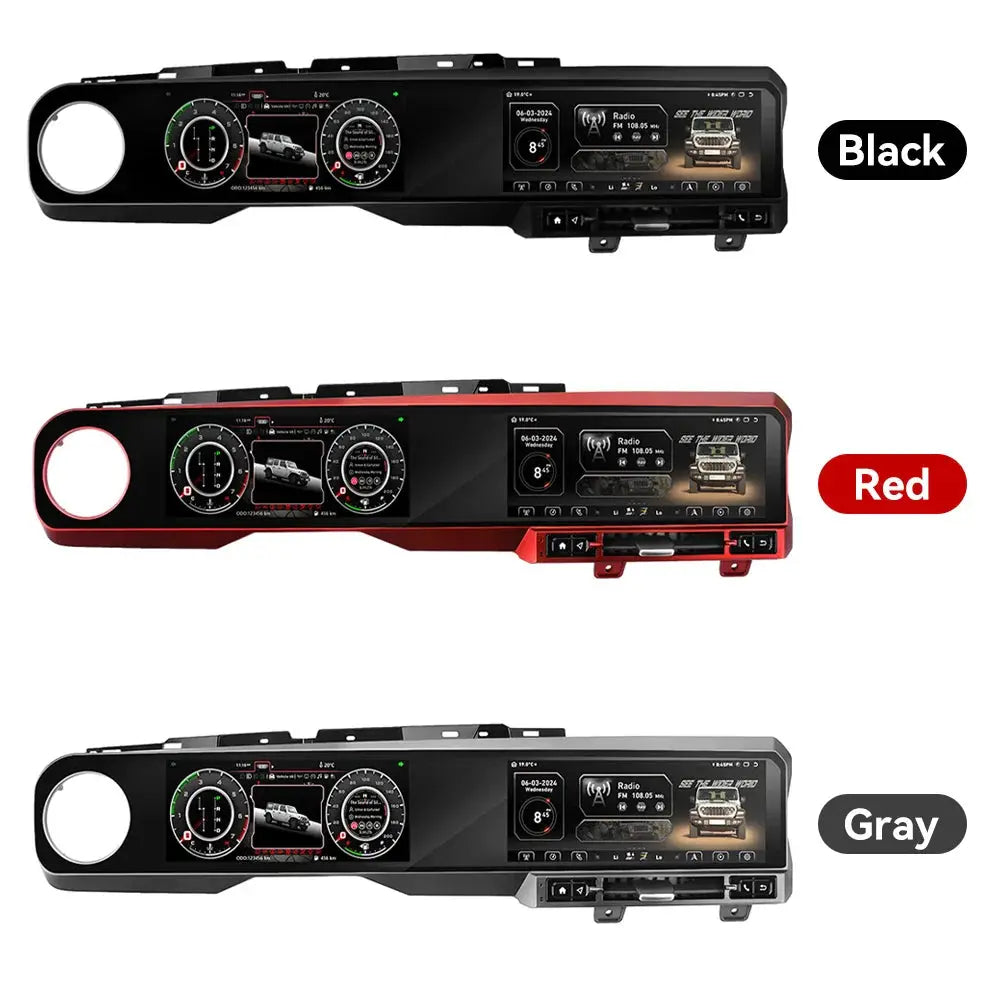 For Jeep Wrangler 2018-2024 Digital Dashboard Cluster Dual Screen Car Radio Strip Screen CarPlay Android Auto Speed Meter Screen Aerisauto