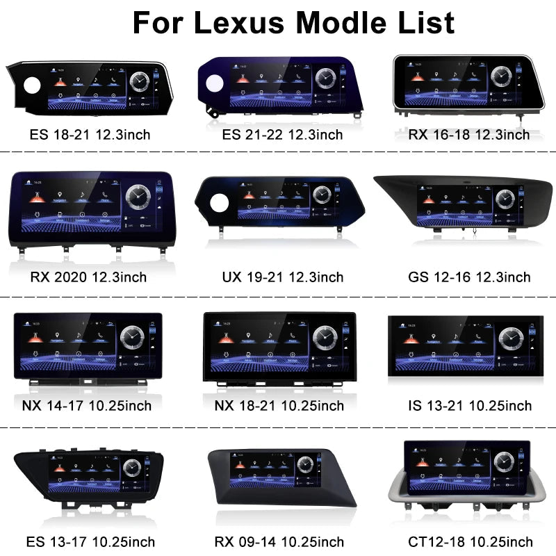 Autoradio Android 10.0, Navigation GPS, lecteur multimédia, pour Lexus UX UX200 UX250h (2019-2023), Qualcomm Carplay, DSP 