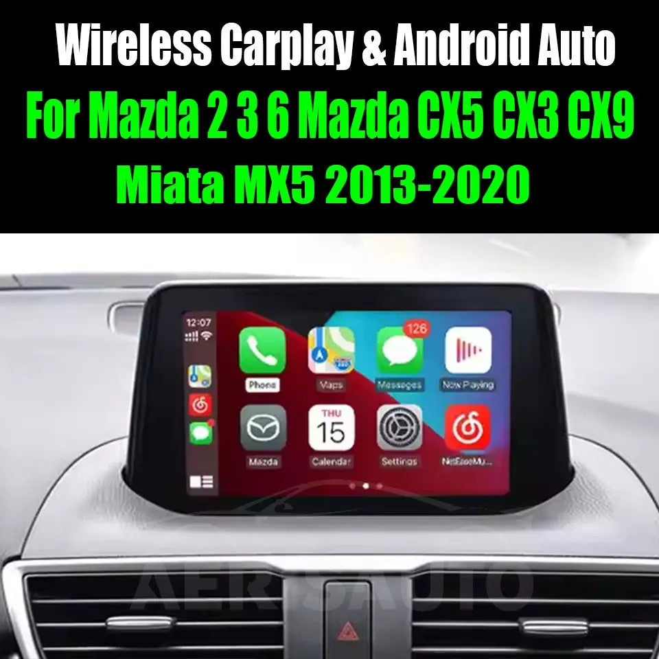 For Mazda 2 3 6 Mazda CX5 CX3 CX9 Miata MX5 2013-2020 AERISAUTO for Apple CarPlay Module and  Android Auto Aerisauto