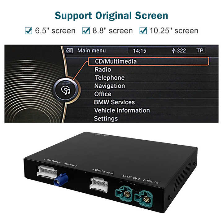 For BMW CIC System X3 / X4 F25 F26 Year 2011-2013 AERISAUTO for Apple CarPlay Module and  Android Auto