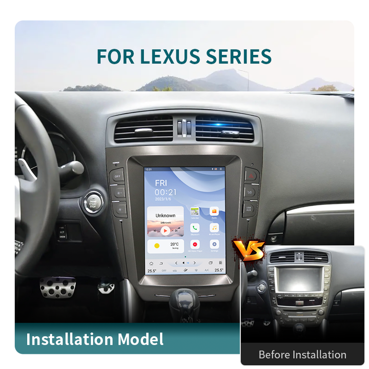 Autoradio Android à écran vertical de style Tesla pour Lexus ES/IS/GS/RX/LX, lecteur de navigation à écran CarPlay 