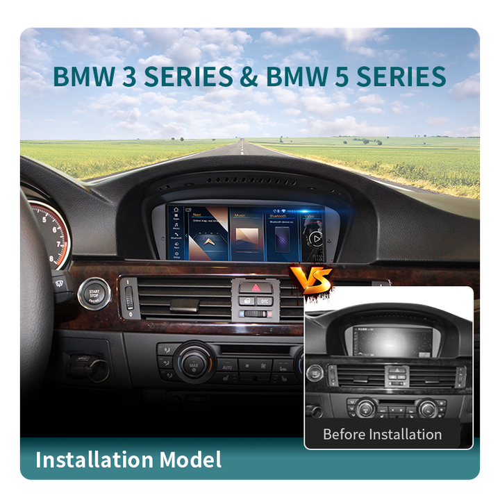 Autoradio Android 13 8 Go + 128 Go Carplay Android Auto 4G SIM pour BMW Série 3/5 E90-E93 E60-E64 (2005-2012) 