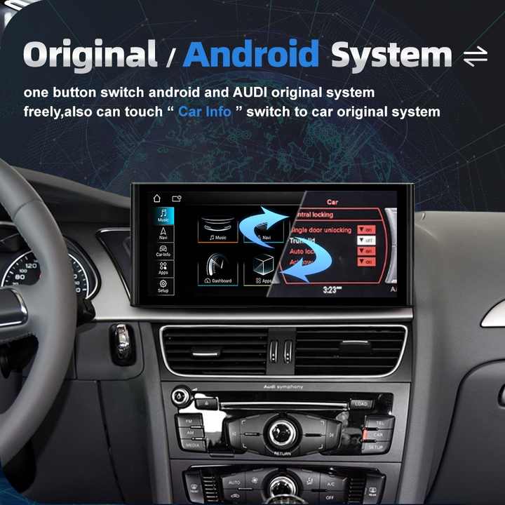 12.3'' For Audi A4 A5 Q5 B9 2016-2023 AERISAUTO for Apple Android screen and  Android Auto
