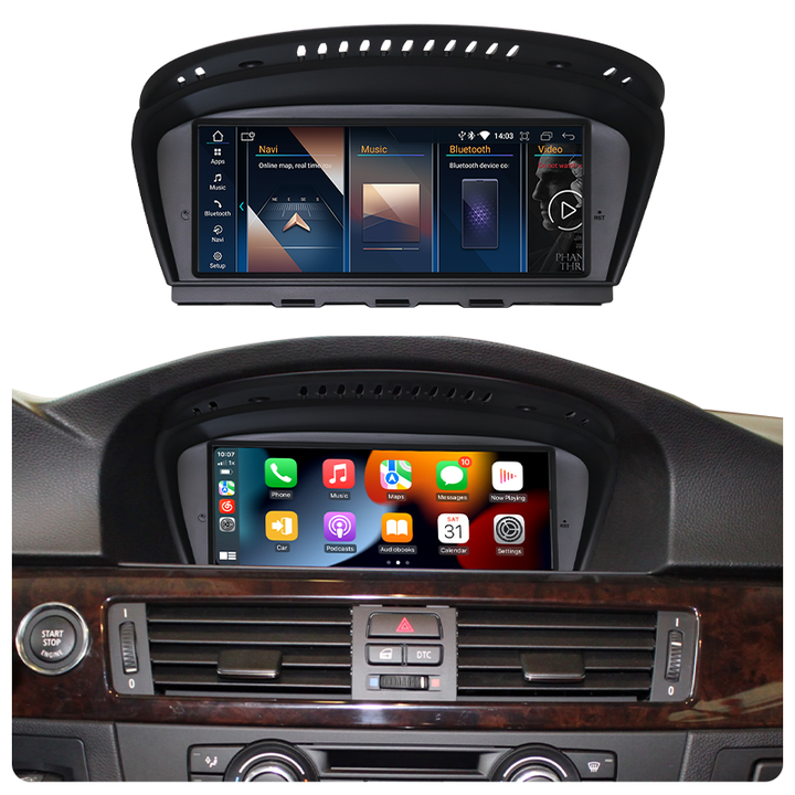 Autoradio Android 13 8 Go + 128 Go Carplay Android Auto 4G SIM pour BMW Série 3/5 E90-E93 E60-E64 (2005-2012) 