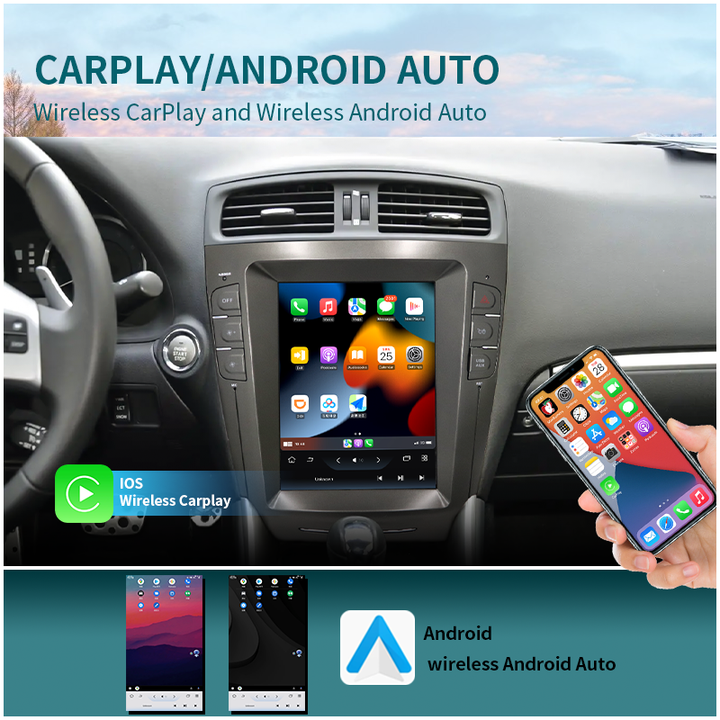 Autoradio Android à écran vertical de style Tesla pour Lexus ES/IS/GS/RX/LX, lecteur de navigation à écran CarPlay 
