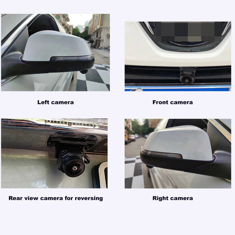 Aerisauto Panoramic Surround View Right+Left+Front+Rear View Camera System for Android Auto Radio Night Vision Car 1080P AHD 360 Camera