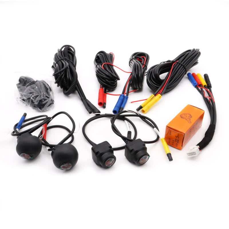 Aerisauto Panoramic Surround View Right+Left+Front+Rear View Camera System for Android Auto Radio Night Vision Car 1080P AHD 360 Camera