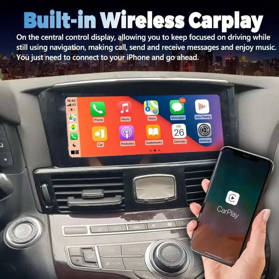 10.25''For Infiniti Q70 Q70L M25 M35 M37 M56 2013-2019 Android 13 AERISAUTO for Apple Android screen and  Android Auto
