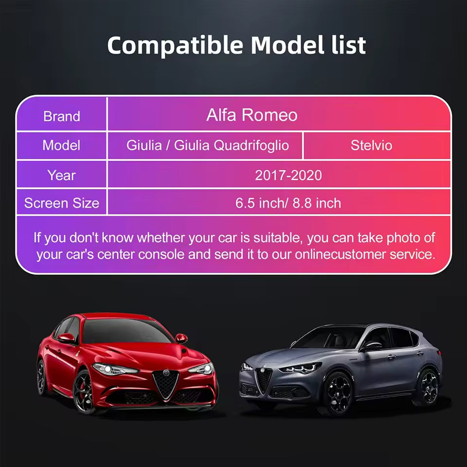 For Alfa Romeo Giulia Stelvio 2017-2020 AERISAUTO for Apple CarPlay Module and  Android Auto