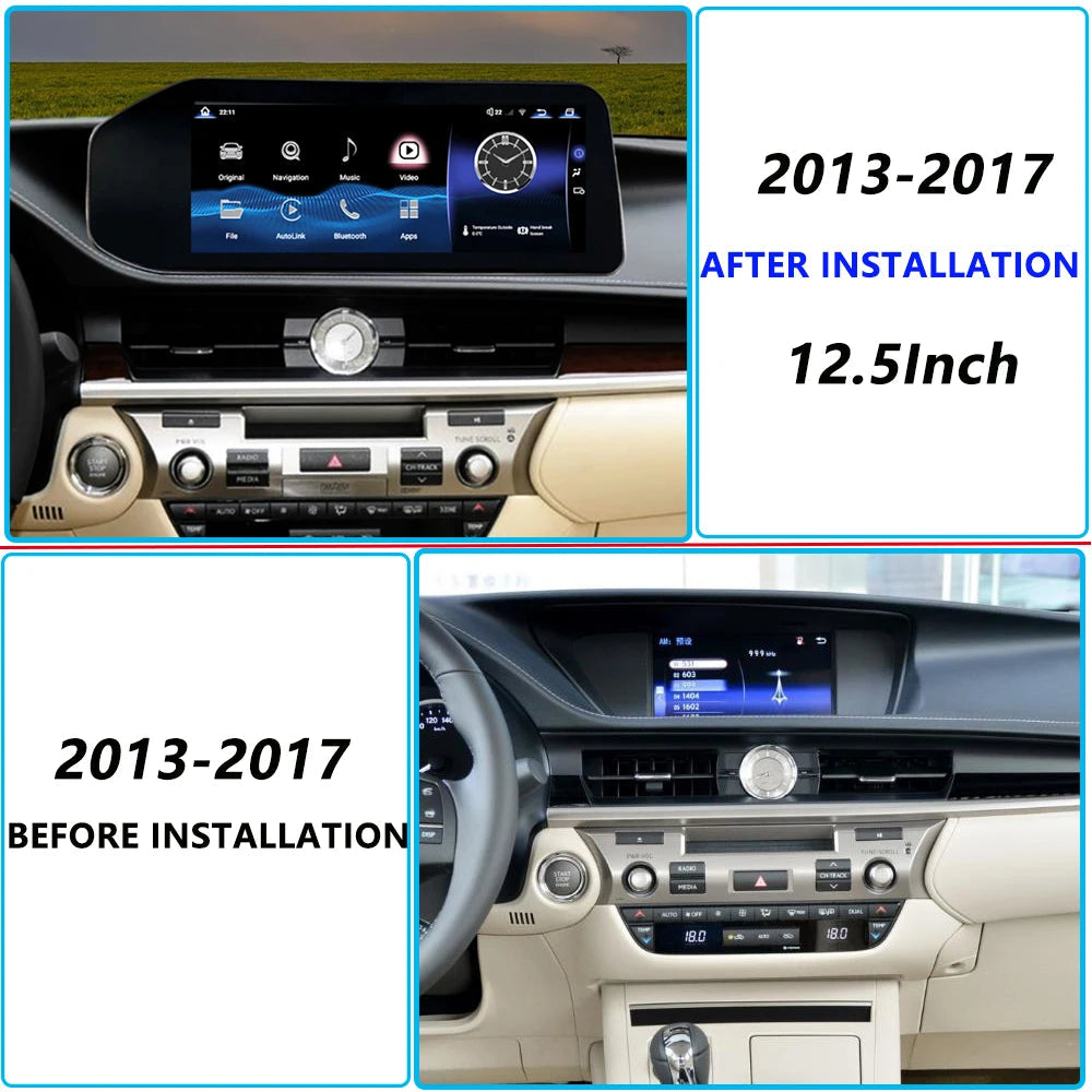 Autoradio Android 13 pour Lexus ES ES200 ES250 ES300 2013-2017, 12 go/256 go, navigation GPS, lecteur multimédia, CarPlay, DSP 