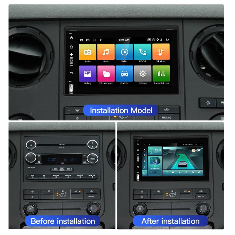 7''For Ford Mustang Explorer Expedition F150 F250 F350 E250 2004-2014 AERISAUTO for Apple Android screen and  Android Auto