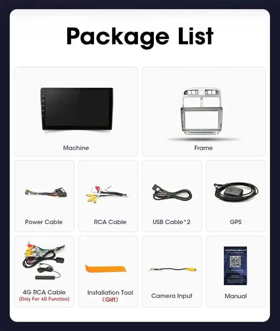 Android 14 9''For Peugeot 307 307CC 307SW 2002-2013 AERISAUTO for Apple Android screen and  Android Auto