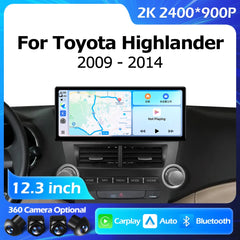 12.3''For Toyota Highlander 2009-2014 AERISAUTO for Apple Android screen and  Android Auto