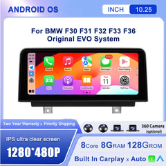 10.25''For BMW F30 F31 F32 F33 F36 Original EVO AERISAUTO for Apple Android screen and  Android Auto