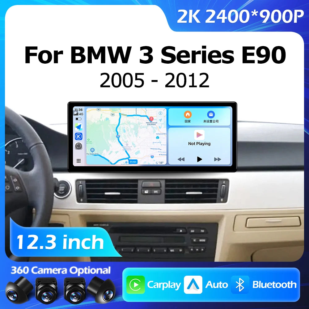 12.3''For BMW 3 Series E90 E91 E92 2005-2012 AERISAUTO for Apple Android screen and  Android Auto