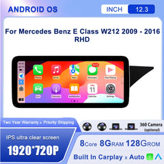 12.3"For Mercedes Benz E Class W212 2009-2016 AERISAUTO for Apple Android screen and  Android Auto