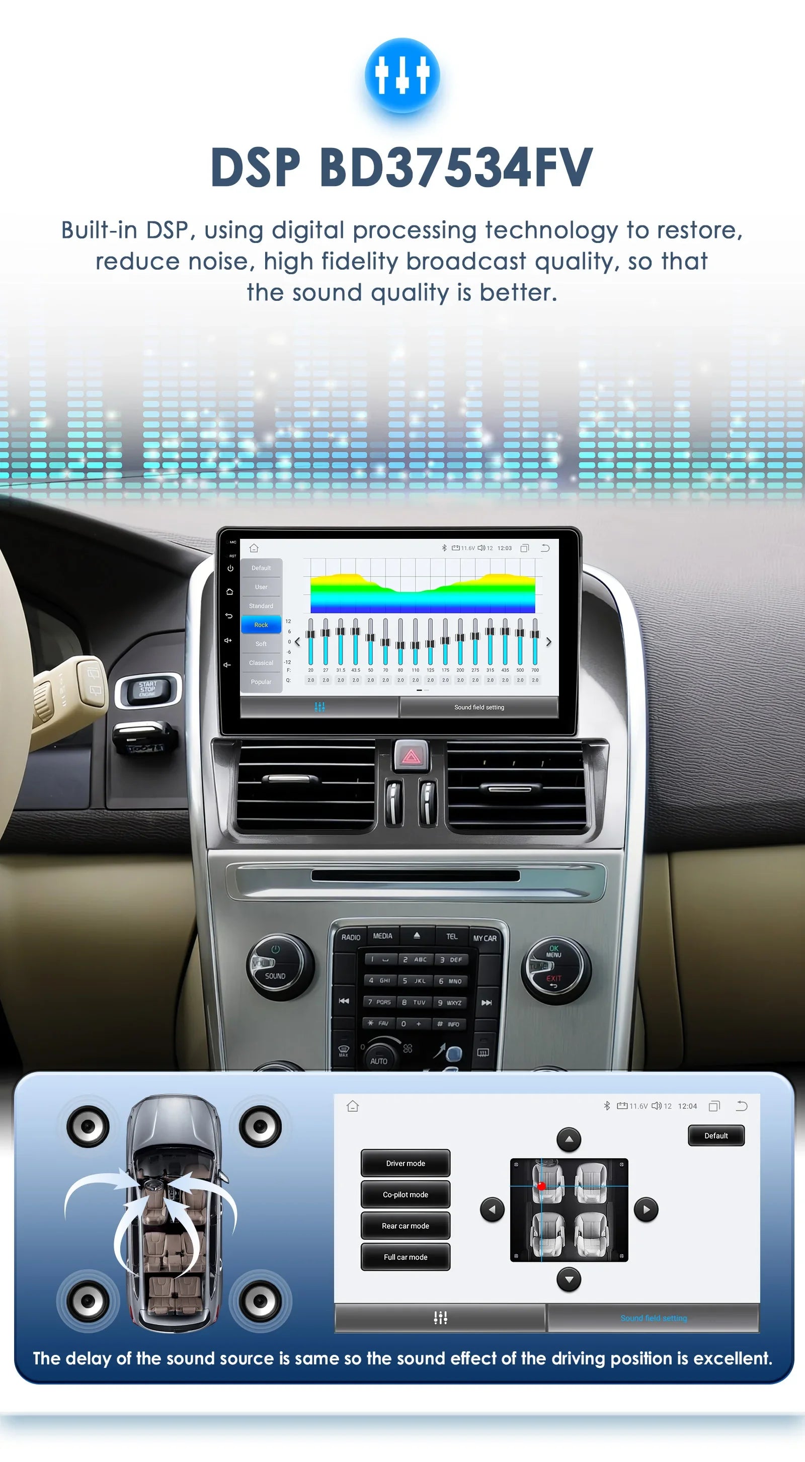 Android 13 9''For Volvo XC60 2008-2017 AERISAUTO for Apple Android screen and  Android Auto