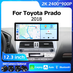 12.3''For Toyota Prado 2018 AERISAUTO for Apple Android screen and  Android Auto