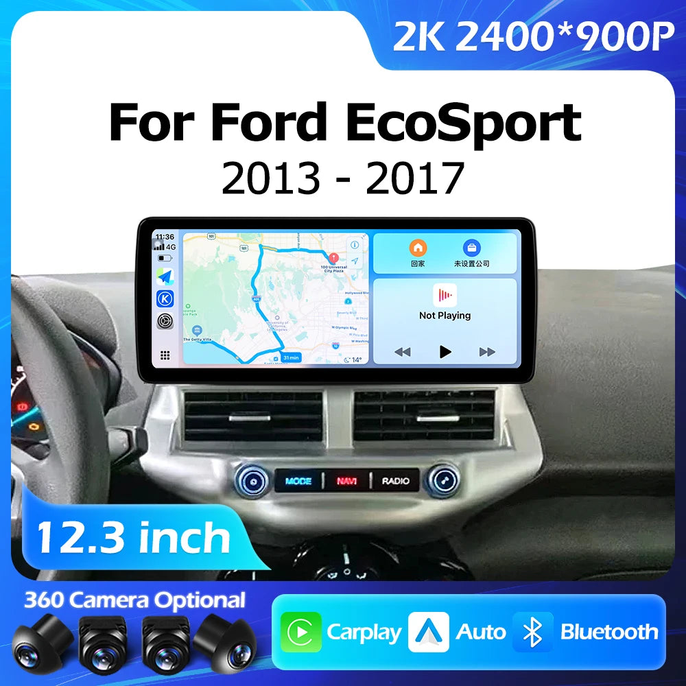 12.3''For Ford EcoSport 2013-2017 AERISAUTO for Apple Android screen and  Android Auto