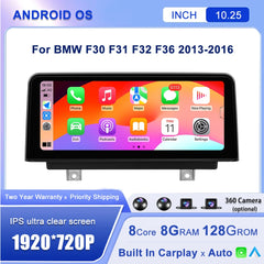 Android 14 10.25''For BMW F30 F31 F32 F36 2013-2016 AERISAUTO for Apple Android screen and  Android Auto