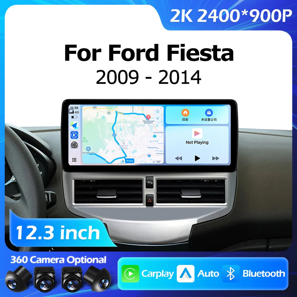 12.3''For Ford Fiesta 2009-2014 AERISAUTO for Apple Android screen and  Android Auto