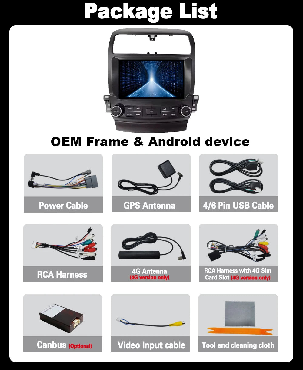 9''For Acura TSX 2003 - 2008 For Honda inspire 4 2003 - 2007 Android 14 AERISAUTO for Apple Android screen and  Android Auto