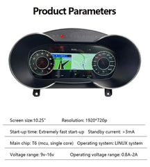 10.25''For Audi TT 2006-2016 AERISAUTO for LCD Digital Dashboard Cluster