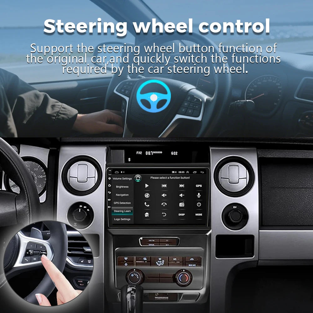 9''For Ford F150 P415 Raptor E53 X5 M5 2008-2014 Android 14 AERISAUTO for Apple Android screen and  Android Auto