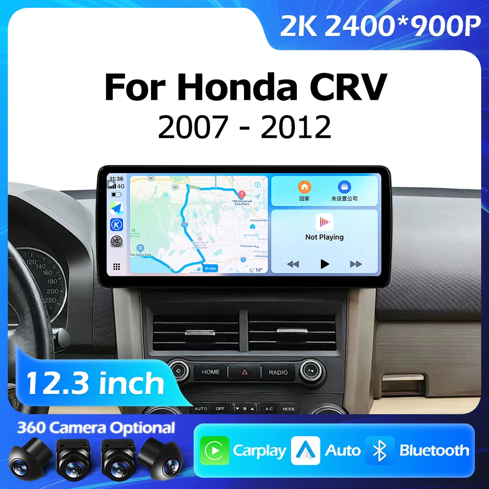 12.3''For Honda CRV 2007-2012 AERISAUTO for Apple Android screen and  Android Auto