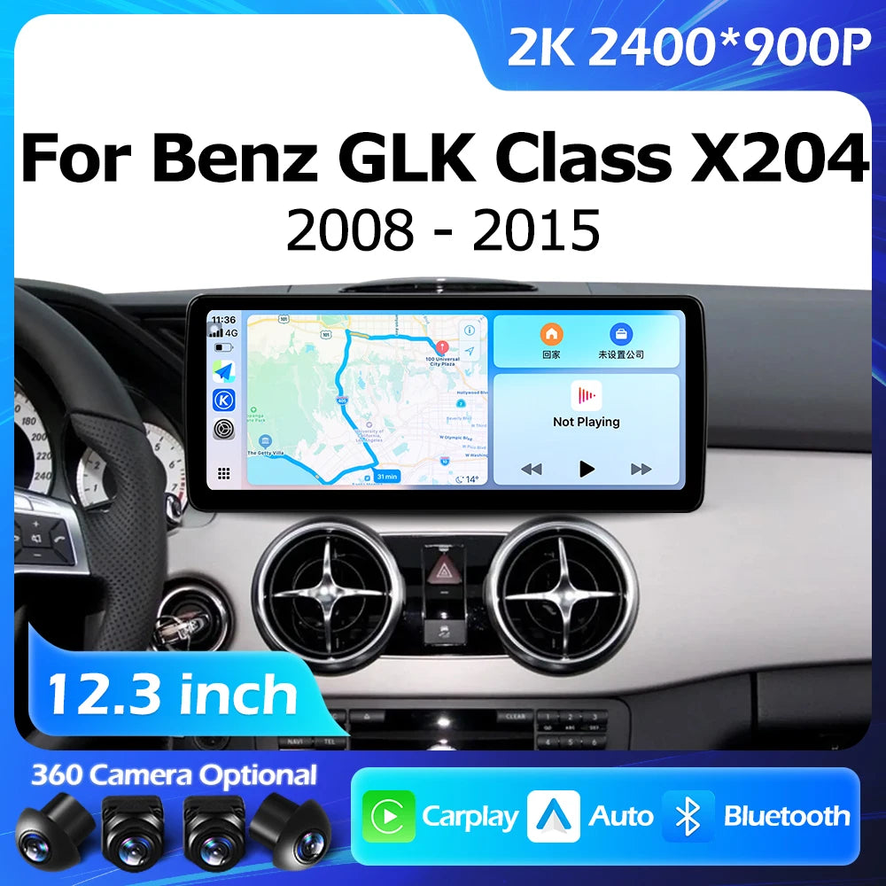 12.3''For Mercedes Benz GLK Class X204 2008-2015 AERISAUTO for Apple Android screen and  Android Auto
