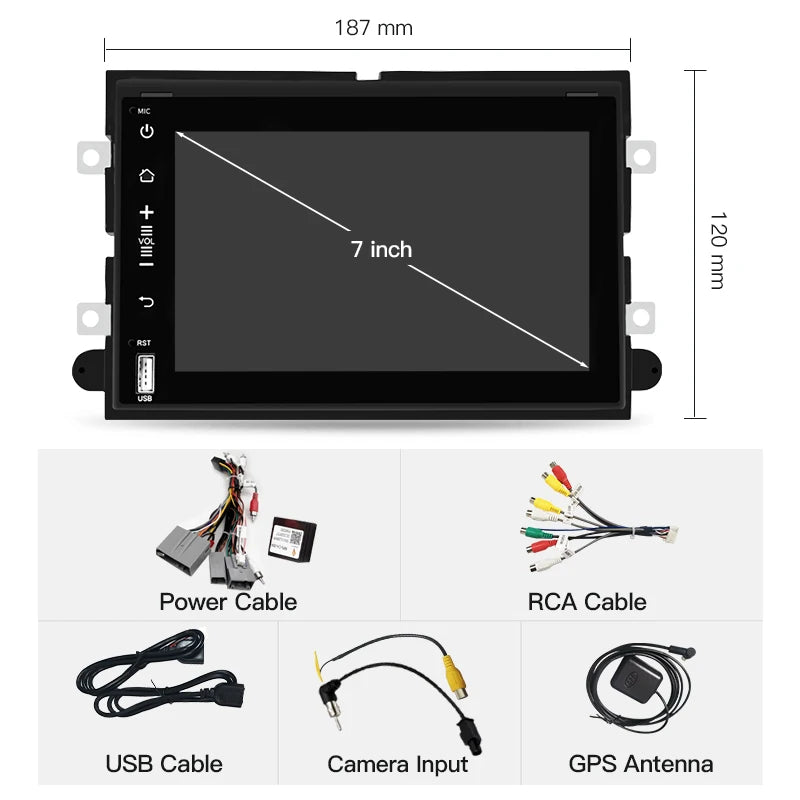 7''For Ford Mustang Explorer Expedition F150 F250 F350 E250 2004-2014 AERISAUTO for Apple Android screen and  Android Auto