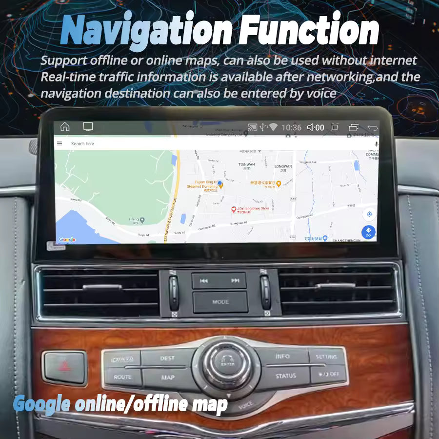 12.1''For Nissan Patrol Y61 Y62 Infiniti QX80 QX56 2010-2020 AERISAUTO for Apple Android screen and  Android Auto