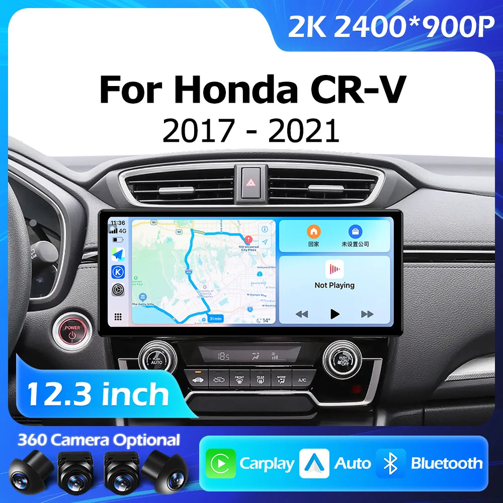 12.3''For Honda CRV CR-V 2017-2021 AERISAUTO for Apple Android screen and  Android Auto