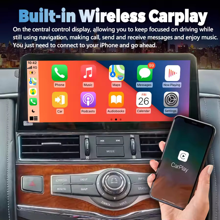 12.1''For Nissan Patrol Y61 Y62 Infiniti QX80 QX56 2010-2020 AERISAUTO for Apple Android screen and  Android Auto