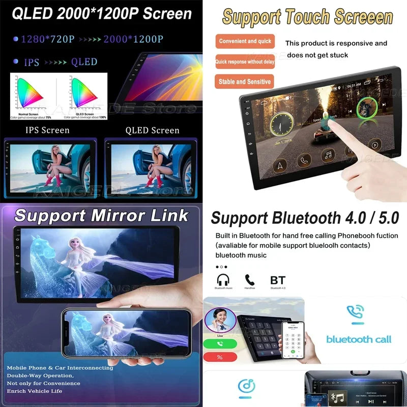 Android 14 10''For Honda Odyssey 4 RB3 RB4 2008-2014 Autoradio GPS Navigation  AERISAUTO for Apple Android screen and  Android Auto