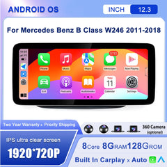 12.3''For Mercedes Benz B Class W246 2011-2018 AERISAUTO for Apple Android screen and  Android Auto