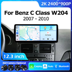 12.3''For Mercedes Benz W204 C Class NTG 4.0 2007-2010 AERISAUTO for Apple Android screen and  Android Auto