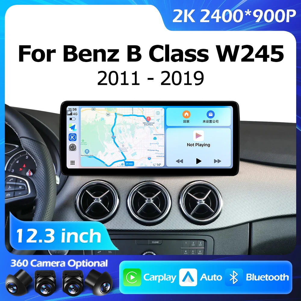 12.3''For Mercedes Benz B-class W246 W245 2011-2019 AERISAUTO for Apple Android screen and  Android Auto