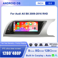 8.8''For Audi A5 B8 2009-2016 AERISAUTO for Apple Android screen and  Android Auto